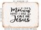 DECORATIVE METAL SIGN - In the Morning When I Rise Give Me Jesus - 2 - Vintage Rusty Look